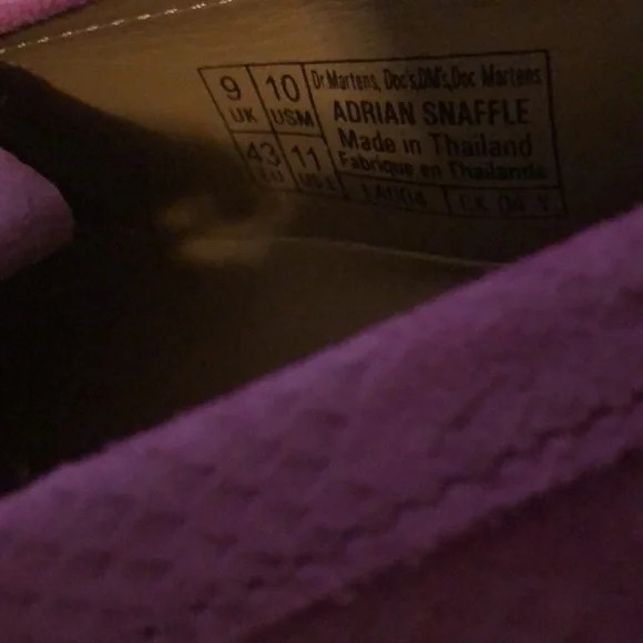 Dr. Martens Thrift Pink Adrian Snaffle Repello EmbossedSuede Kiltie Loafers 10